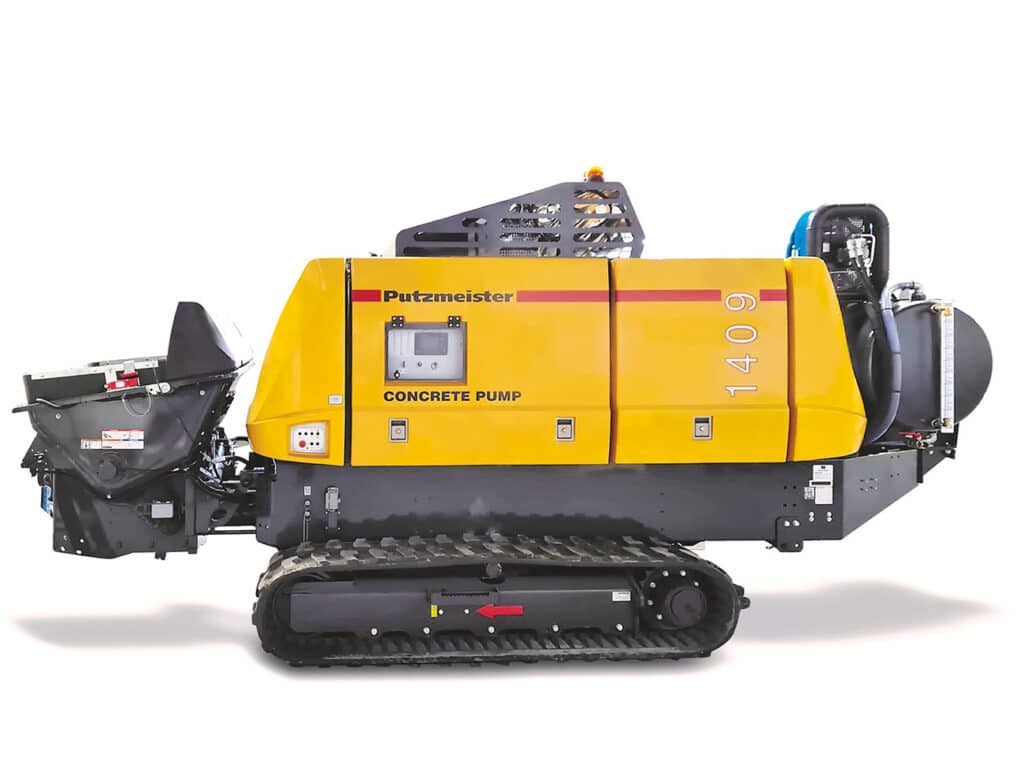 betonpomp putzmeister 1409 op rups