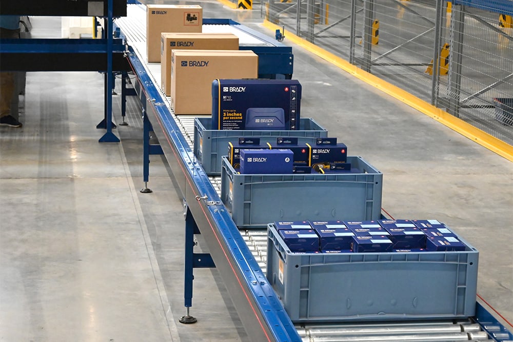 From the new distribution centre Brady ships identification solutions to Europe Middle East and Africa