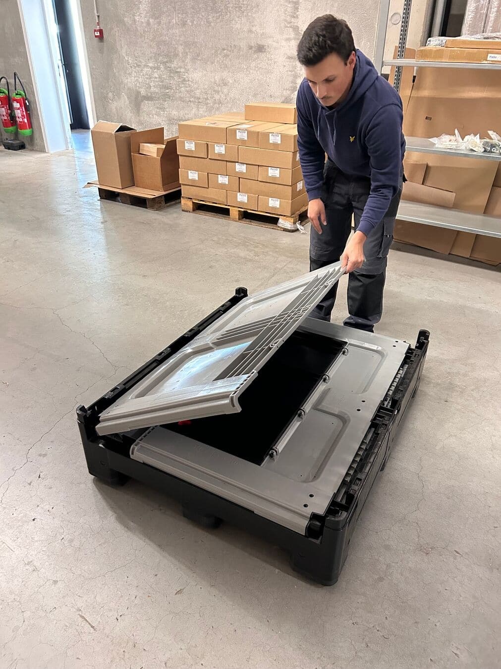 Slimme, plooibare palletbox 1